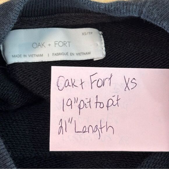 Oak + Fort Black Sweatshirt Sugar Embroidered XS - Picture 7 of 8